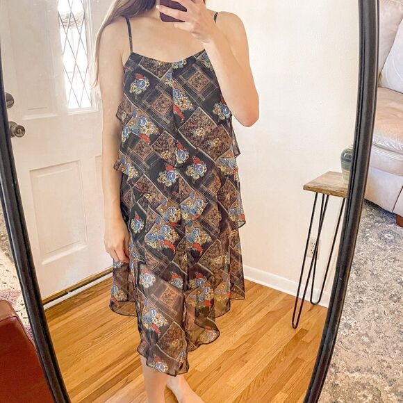 Free People Daisy Chain Plaid Mini Dress Ruffle 4 - Picture 1 of 9